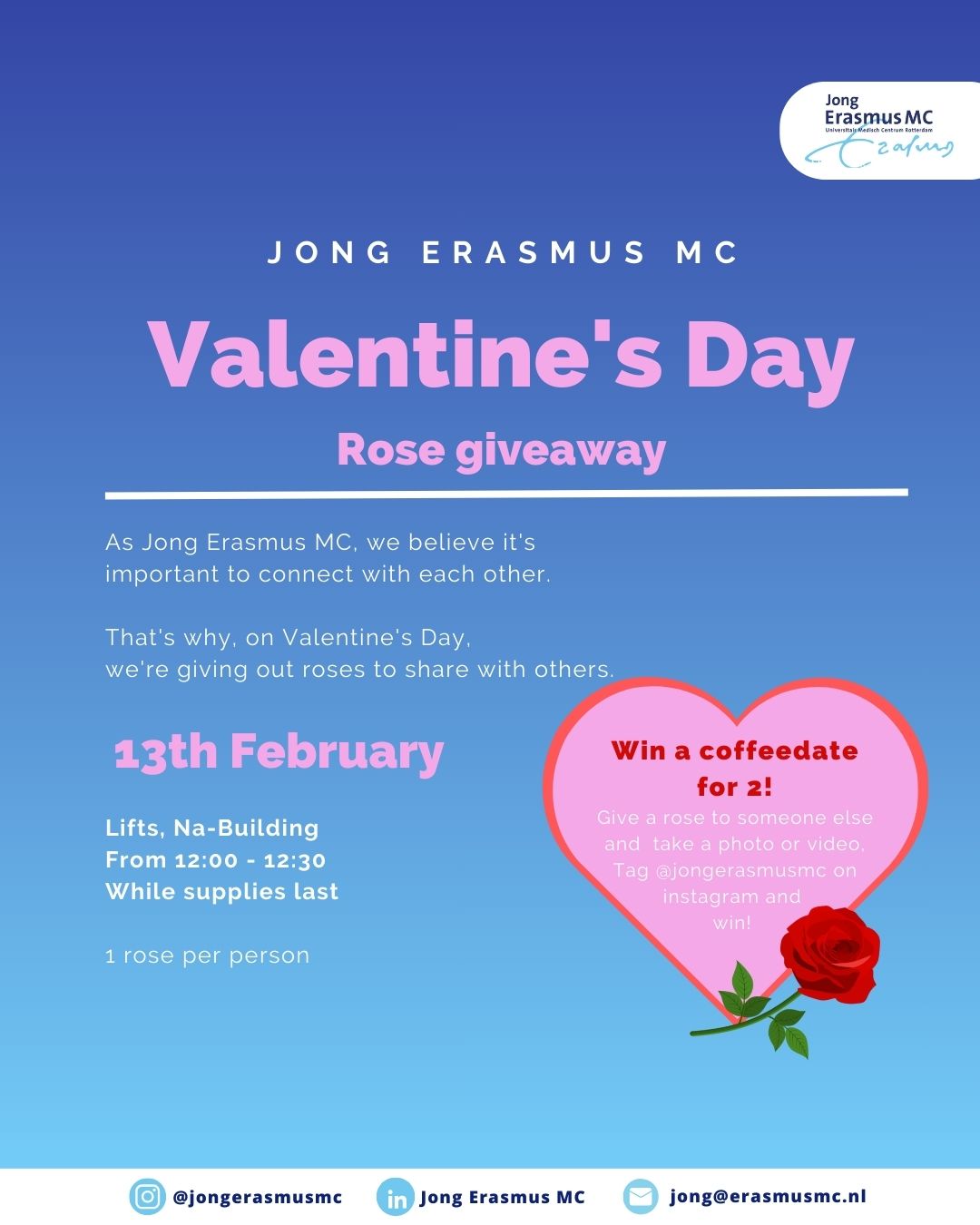 Valentijnsdag rozenactie