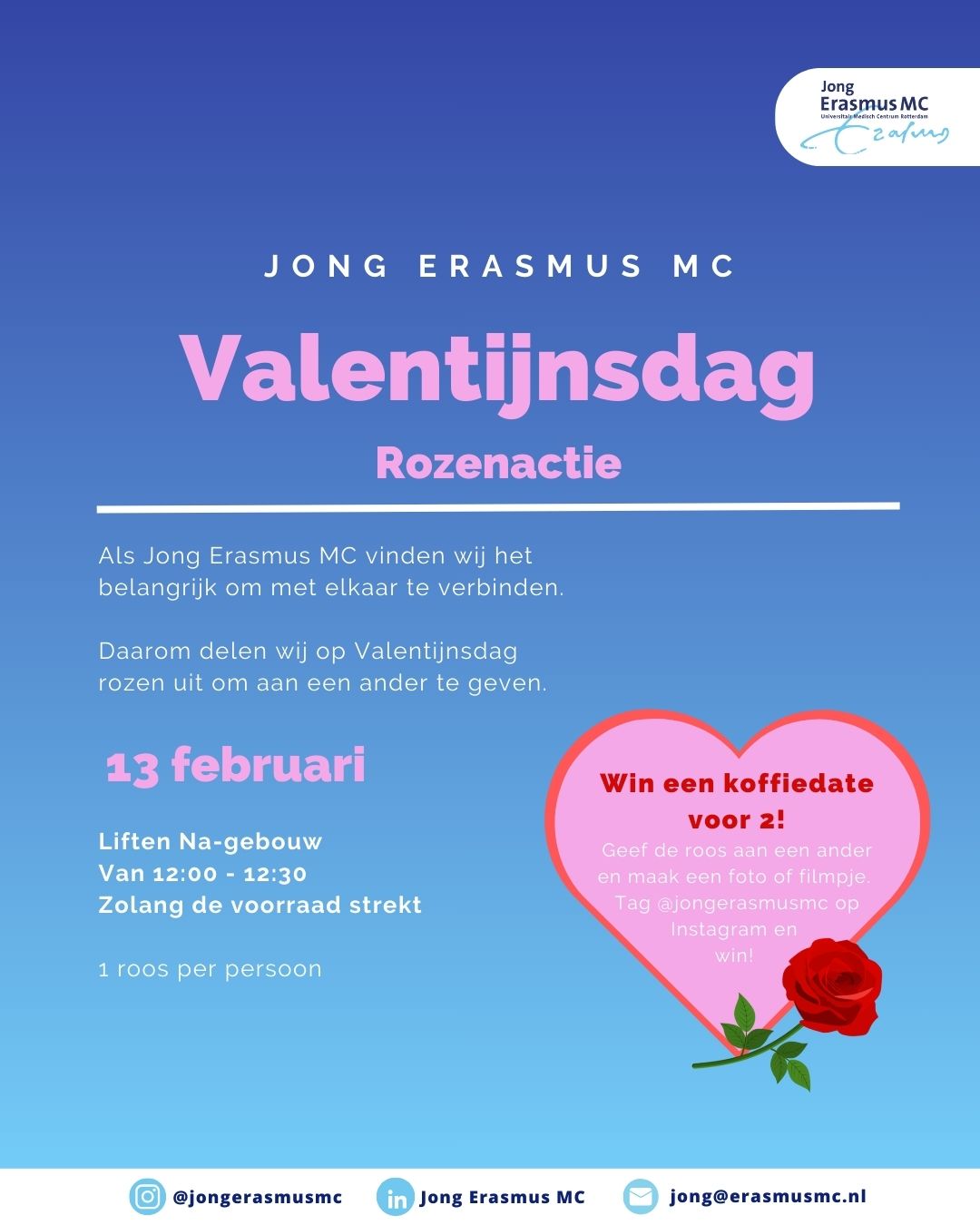 Valentijnsdag rozenactie
